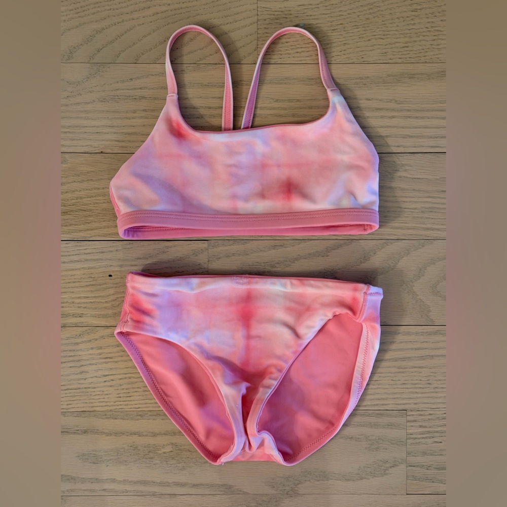 Girls Athleta Girl Pink Tie-Dye Bikini Set